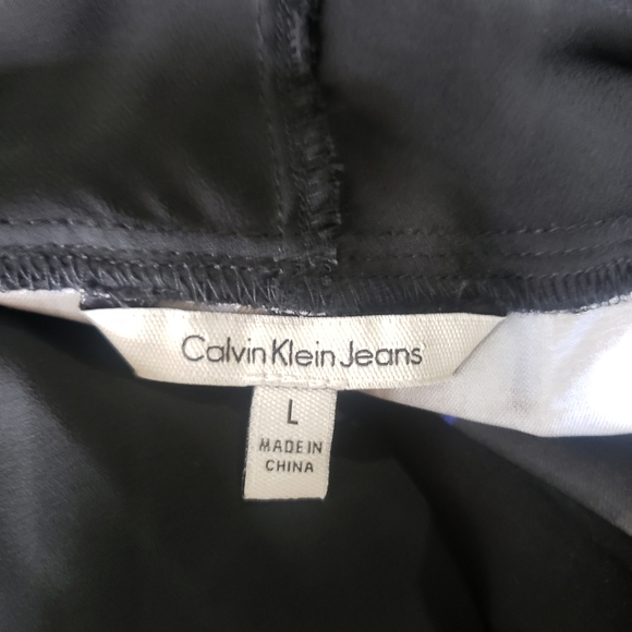 Calvin Klein Jeans Women's Blouse Large Long Sleeve Top Black Blue Office NEW - Picture 8 of 9